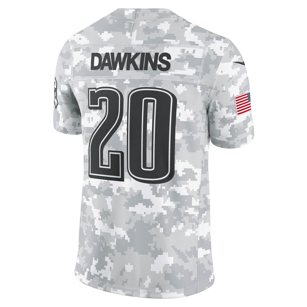 Men's Philadelphia Eagles Brian Dawkins Arctic Camo 2024 Salute to Service Retired Player Limited Jersey