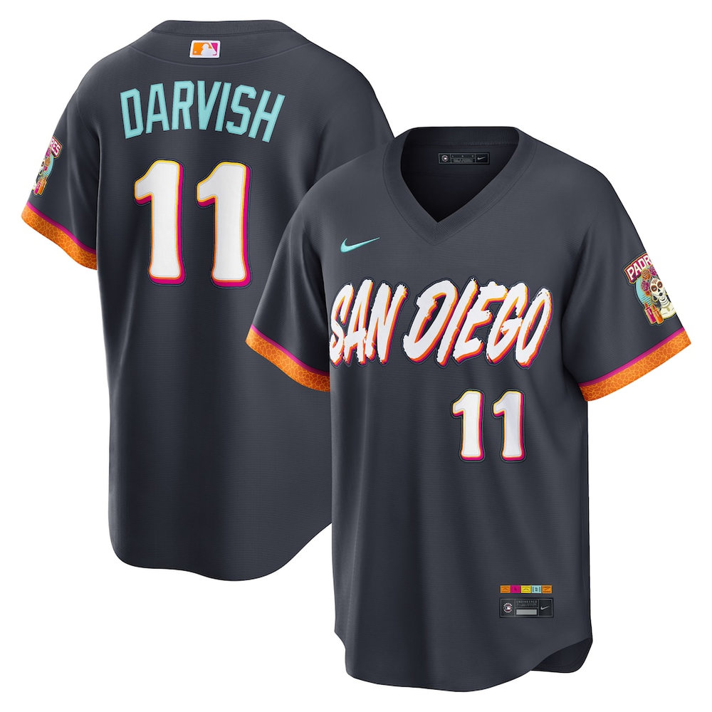 Men's San Diego Padres #11 Yu Darvish Nike Obsidian 2026 City Connect Stadium Jersey Men's San Diego Padres #11 Yu Darvish Nike Obsidian 2026 City Connect Stadium Jersey