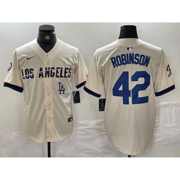 Men's Los Angeles Dodgers #42 Jackie Robinson Cream Stitched Baseball Jersey Men's Los Angeles Dodgers #42 Jackie Robinson Cream Stitched Baseball Jersey