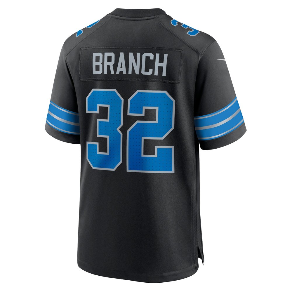 Men's Detroit Lions Brian Branch Black 2nd Alternate Game Jersey Men's Detroit Lions Brian Branch Black 2nd Alternate Game Jersey