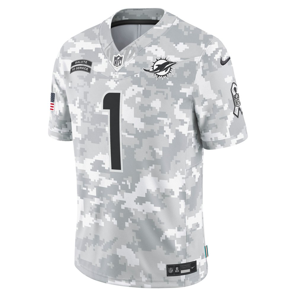 Men's Miami Dolphins Tua Tagovailoa Arctic Camo 2024 Salute to Service Limited Jersey Men's Miami Dolphins Tua Tagovailoa Arctic Camo 2024 Salute to Service Limited Jersey