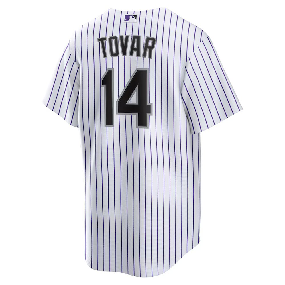 Men's Colorado Rockies #14 Ezequiel Tovar Nike White Home Replica Jersey Men's Colorado Rockies #14 Ezequiel Tovar Nike White Home Replica Jersey