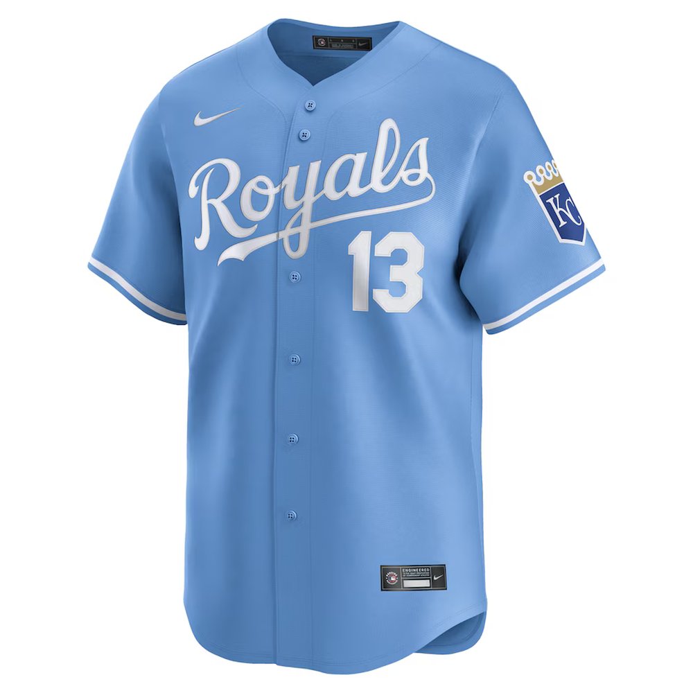 Men's Kansas City Royals #13 Salvador Perez Nike Light Blue Alternate Limited Player Jersey Men's Kansas City Royals #13 Salvador Perez Nike Light Blue Alternate Limited Player Jersey