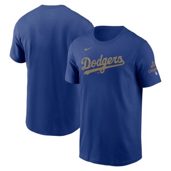 Men's Los Angeles Dodgers Royal 2025 Gold Collection Wordmark T-Shirt Men's Los Angeles Dodgers Royal 2025 Gold Collection Wordmark T-Shirt