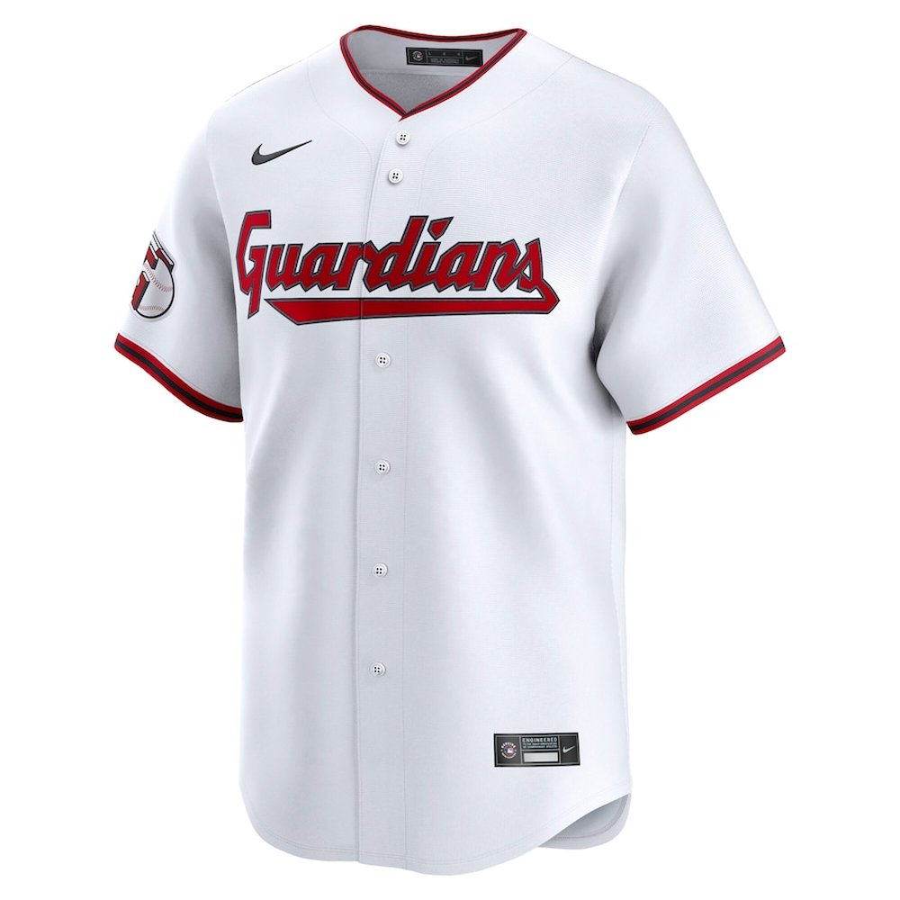 Men's Cleveland Guardians #11 Jose Ramirez Nike White Home Limited Jersey Men's Cleveland Guardians #11 Jose Ramirez Nike White Home Limited Jersey