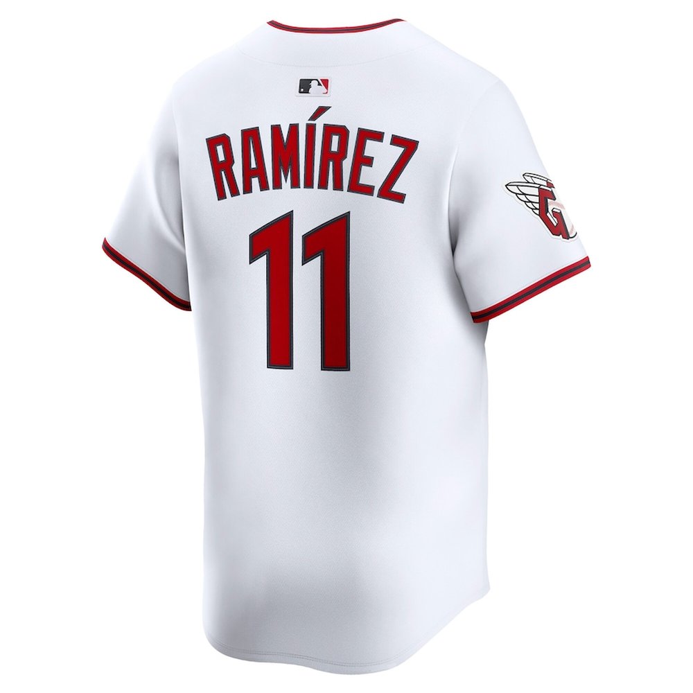 Men's Cleveland Guardians #11 Jose Ramirez Nike White Home Limited Jersey Men's Cleveland Guardians #11 Jose Ramirez Nike White Home Limited Jersey