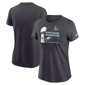 Women's Philadelphia Eagles  Anthracite Super Bowl LIX Champions Locker Room Trophy Collection T-Shirt Women's Philadelphia Eagles  Anthracite Super Bowl LIX Champions Locker Room Trophy Collection T-Shirt