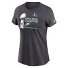 Women's Philadelphia Eagles  Anthracite Super Bowl LIX Champions Locker Room Trophy Collection T-Shirt