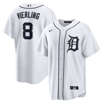 Men's Detroit Tigers #8 Matt Vierling Nike White Home Replica Jersey Men's Detroit Tigers #8 Matt Vierling Nike White Home Replica Jersey
