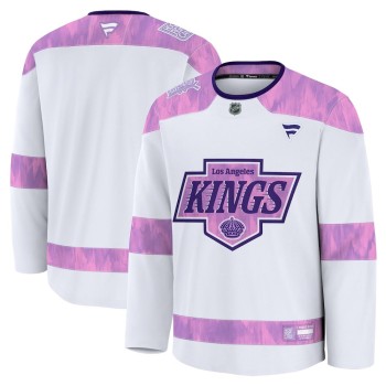 Men's Los Angeles Kings White 2024 Hockey Fights Cancer Practice Jersey