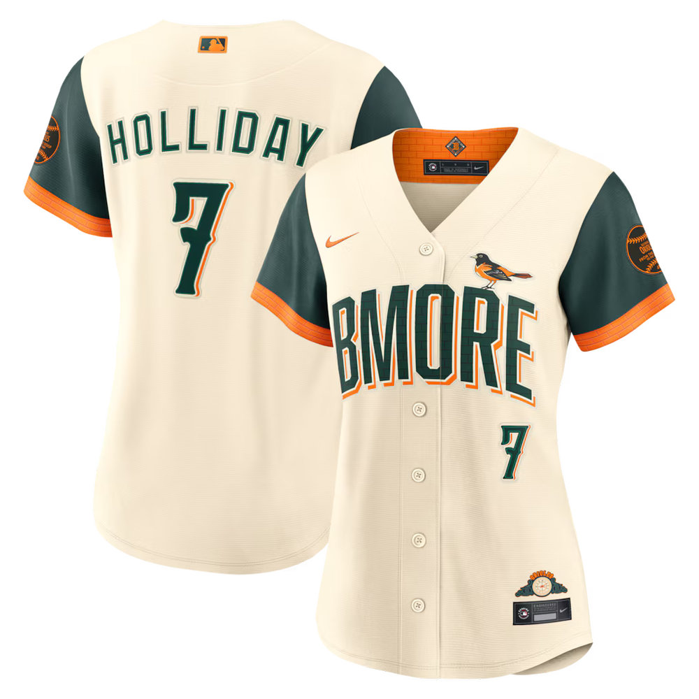 Women's Baltimore Orioles #7 Jackson Holliday Nike Natural 2026 City Connect Stadium Jersey Women's Baltimore Orioles #7 Jackson Holliday Nike Natural 2026 City Connect Stadium Jersey