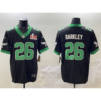Men's Philadelphia Eagles #26 Saquon Barkley Black 2025 Super Bowl LIX Patch F.U.S.E. Vapor Untouchable Limited Stitched Football Jersey Men's Philadelphia Eagles #26 Saquon Barkley Black 2025 Super Bowl LIX Patch F.U.S.E. Vapor Untouchable Limited Stitched Football Jersey