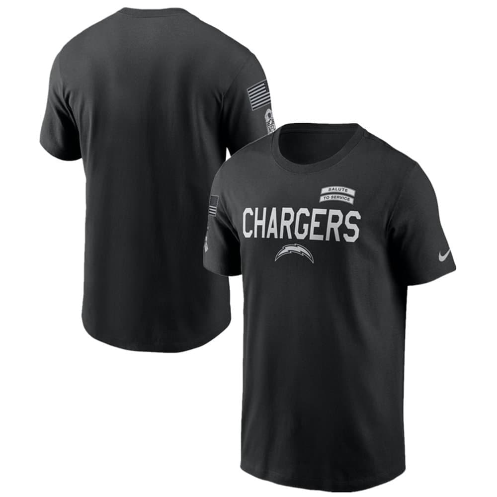 Men's Los Angeles Chargers Black 2026 Salute to Service Sideline Dri-FIT T-Shirt Men's Los Angeles Chargers Black 2026 Salute to Service Sideline Dri-FIT T-Shirt
