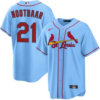 Men's St. Louis Cardinals #21 Lars Nootbaar Blue Home Limited Jersey Men's St. Louis Cardinals #21 Lars Nootbaar Blue Home Limited Jersey