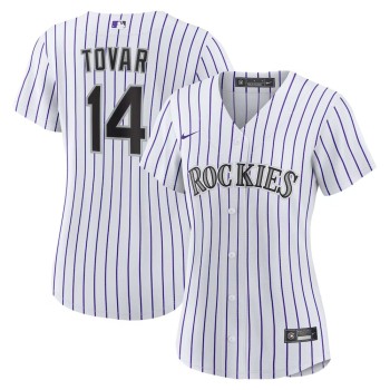 Women's Colorado Rockies #14 Ezequiel Tovar Nike White Home Replica Jersey Women's Colorado Rockies #14 Ezequiel Tovar Nike White Home Replica Jersey