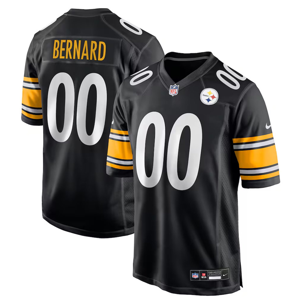 Men's Pittsburgh Steelers Germie Bernard Black 2026 NFL Draft Game Jersey Men's Pittsburgh Steelers Germie Bernard Black 2026 NFL Draft Game Jersey