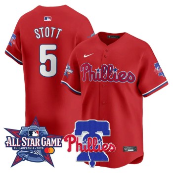 Youth Philadelphia Phillies #5 Bryson Stott Red 2026 MLB All-Star Jersey Youth Philadelphia Phillies #5 Bryson Stott Red 2026 MLB All-Star Jersey