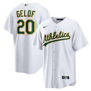 Men's Oakland Athletics #20 Zack Gelof White Home Replica Jersey