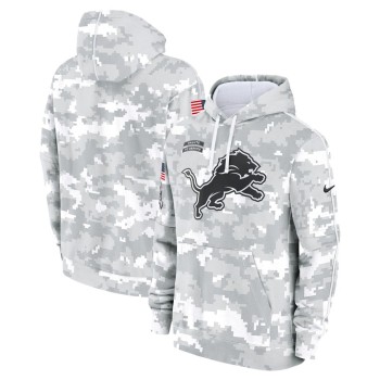 Youth Detroit Lions White/Gray 2024 Salute To Service Pullover Hoodie Youth Detroit Lions White/Gray 2024 Salute To Service Pullover Hoodie