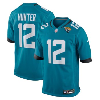 Men's Jacksonville Jaguars #12 Travis Hunter Nike Teal 2025 NFL Draft First Round Pick Game Jersey