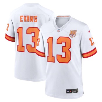 Men's '76 Tampa Bay Buccaneers #13 Mike Evans Nike White 50th Season Game Jersey Men's '76 Tampa Bay Buccaneers #13 Mike Evans Nike White 50th Season Game Jersey