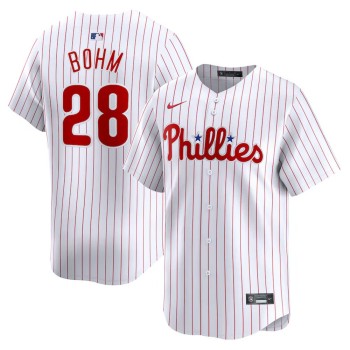 Men's Philadelphia Phillies #28 Alec Bohm Nike White Home Limited Player Jersey Men's Philadelphia Phillies #28 Alec Bohm Nike White Home Limited Player Jersey