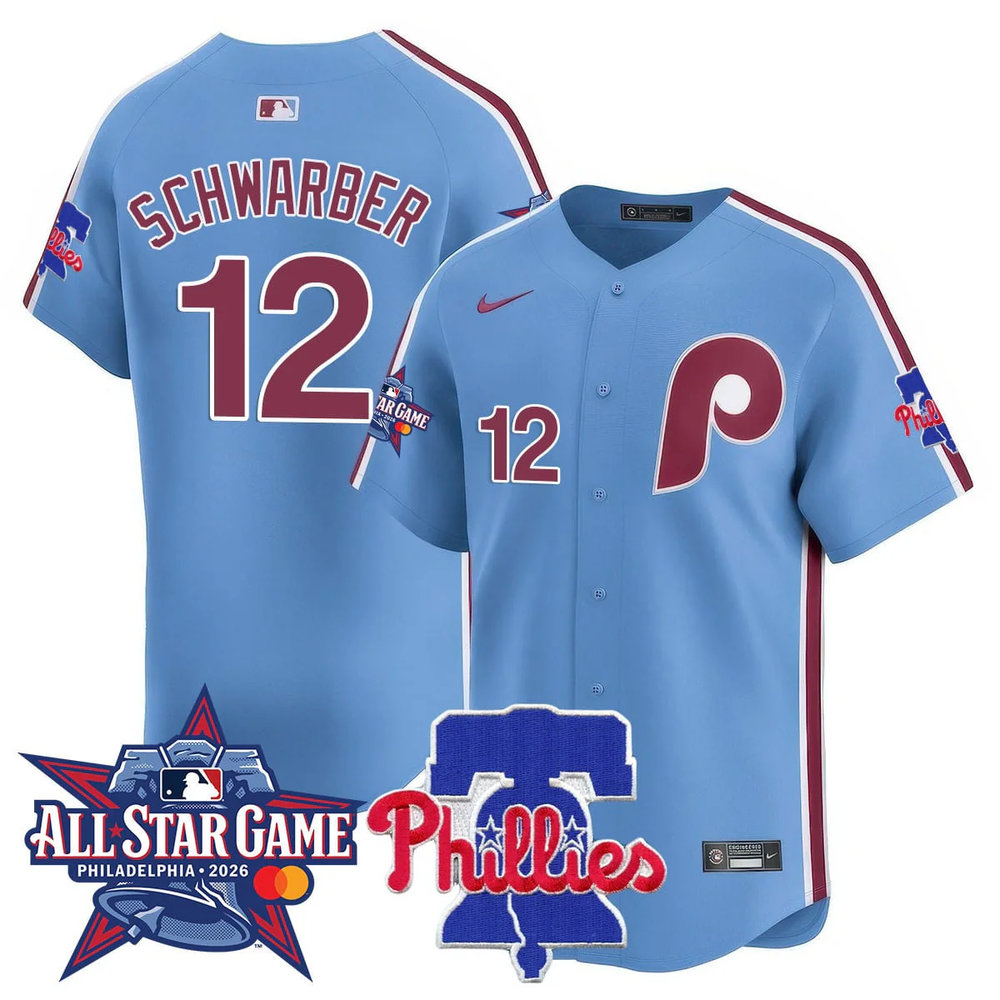 Men's Philadelphia Phillies #12 Kyle Schwarber Light Blue 2026 MLB All-Star Jersey