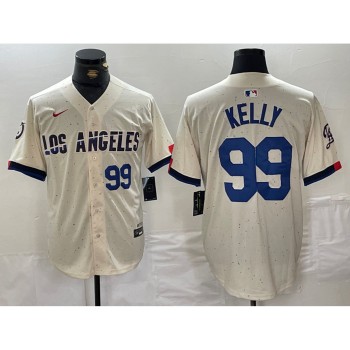 Men's Los Angeles Dodgers #99 Joe Kelly Cream Stitched Baseball Jersey Men's Los Angeles Dodgers #99 Joe Kelly Cream Stitched Baseball Jersey