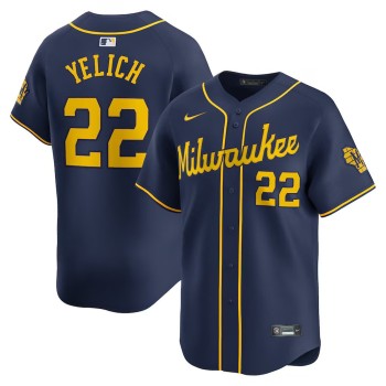 Men's Milwaukee Brewers #22 Christian Yelich Nike Navy Alternate Limited Player Jersey Men's Milwaukee Brewers #22 Christian Yelich Nike Navy Alternate Limited Player Jersey