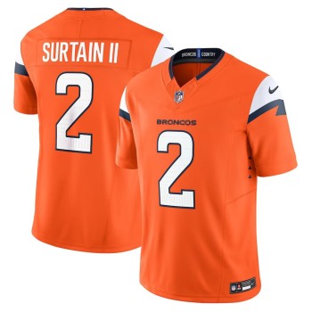 Men's Denver Broncos #2 Patrick Surtain II Orange Mile High Collection Vapor F.U.S.E. Limited Jersey Men's Denver Broncos #2 Patrick Surtain II Orange Mile High Collection Vapor F.U.S.E. Limited Jersey
