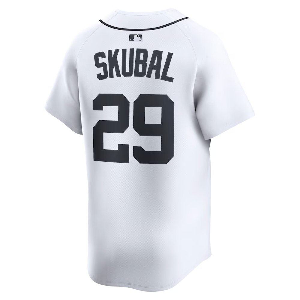 Men's Detroit Tigers #29 Tarik Skubal Nike White Home Limited Player Jersey Men's Detroit Tigers #29 Tarik Skubal Nike White Home Limited Player Jersey