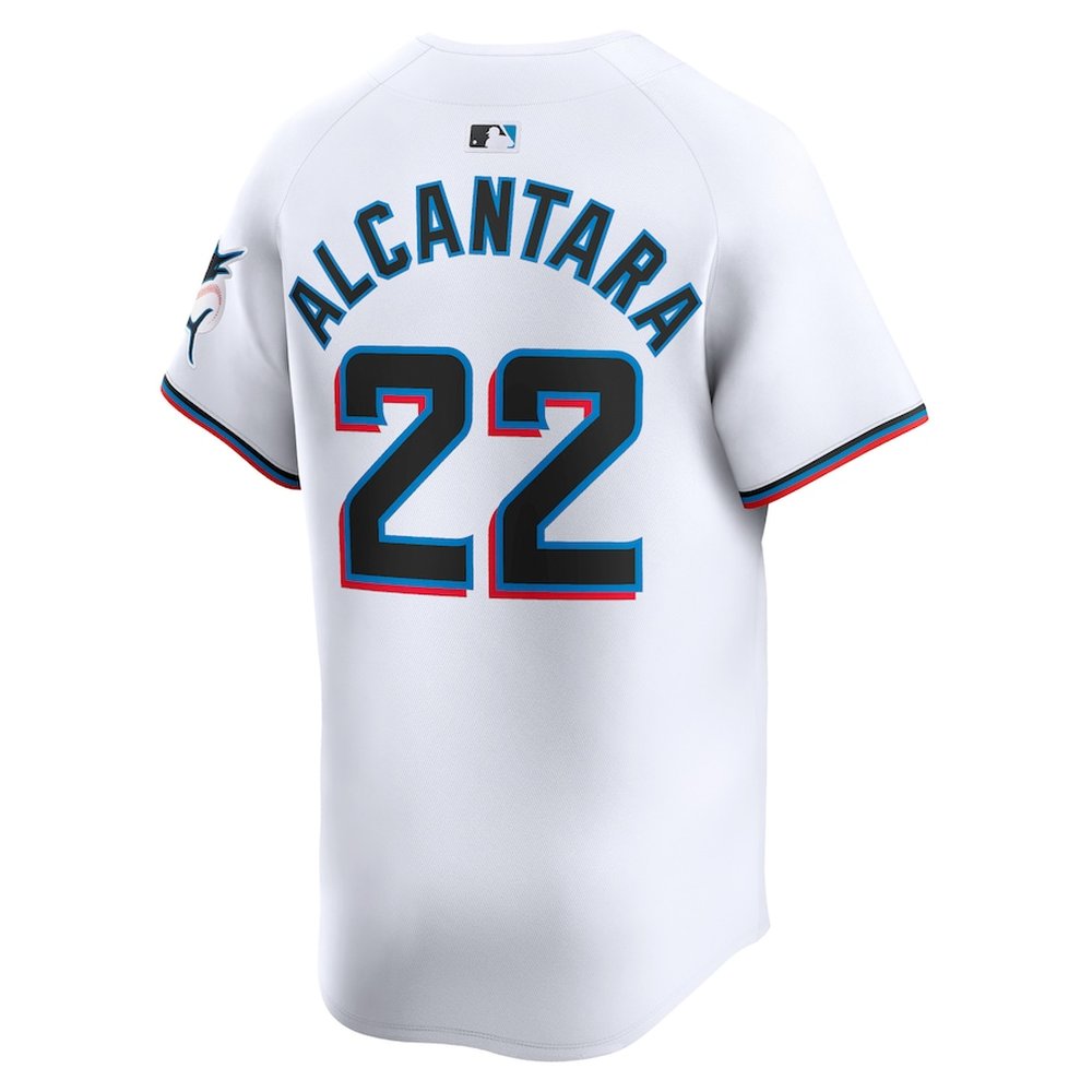 Men's Miami Marlins #22 Sandy Alcantara Nike White Home Limited Player Jersey Men's Miami Marlins #22 Sandy Alcantara Nike White Home Limited Player Jersey