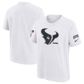 Youth Houston Texans White 2024 Salute To Service T-Shirt Youth Houston Texans White 2024 Salute To Service T-Shirt