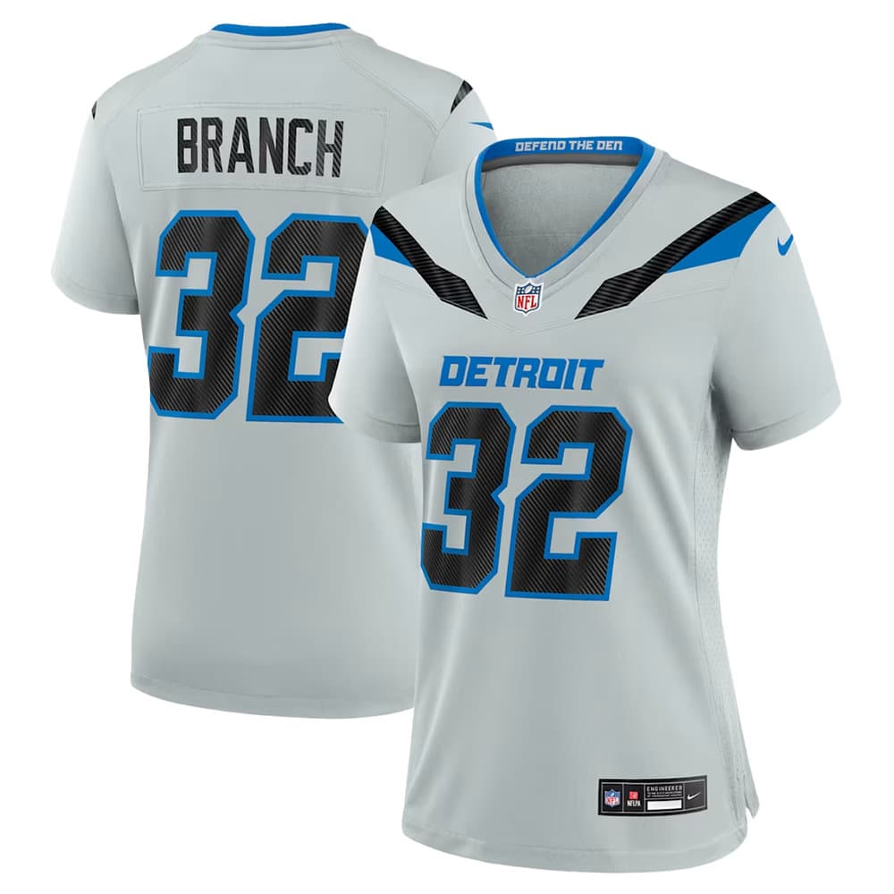 Women's Detroit Lions #32 Brian Branch Grey 2026 Rivalries Collection Game Jersey Women's Detroit Lions #32 Brian Branch Grey 2026 Rivalries Collection Game Jersey