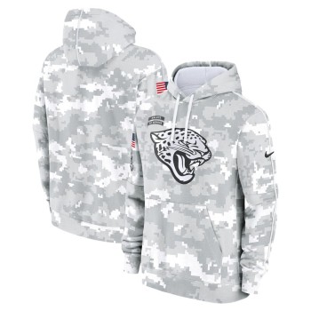 Youth Jacksonville Jaguars White/Gray 2024 Salute To Service Pullover Hoodie Youth Jacksonville Jaguars White/Gray 2024 Salute To Service Pullover Hoodie