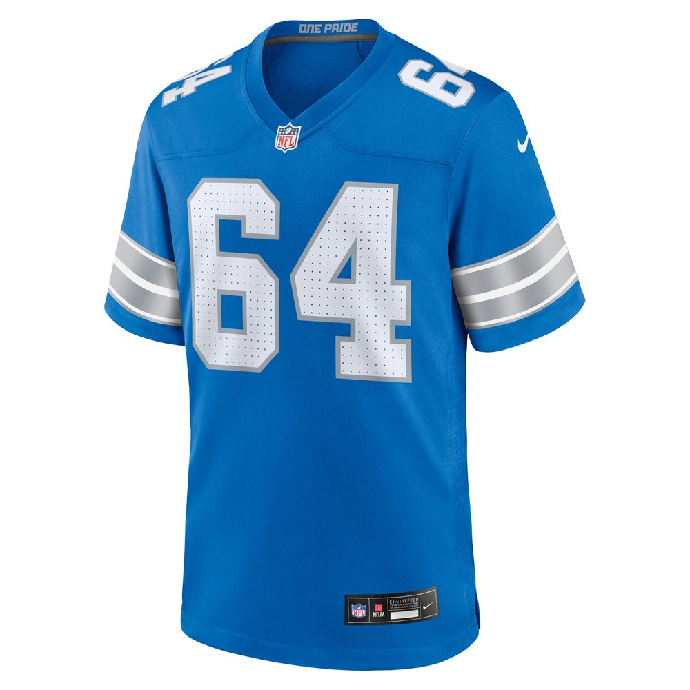 Men's Detroit Lions Bryan Hudson  Blue Game Jersey