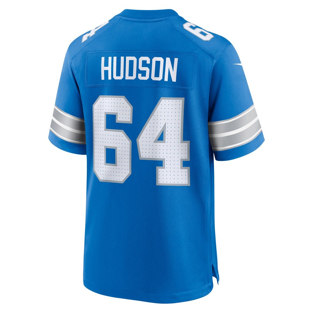 Men's Detroit Lions Bryan Hudson  Blue Game Jersey