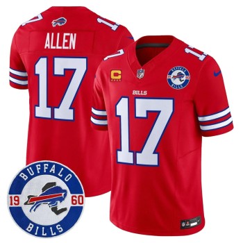 Men's Buffalo Bills #17 Josh Allen Red Est. 1960 Patch Vapor F.U.S.E. Limited Jersey Men's Buffalo Bills #17 Josh Allen Red Est. 1960 Patch Vapor F.U.S.E. Limited Jersey