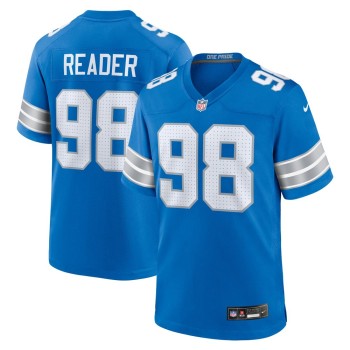 Men's Detroit Lions D.J. Reader  Blue Team Game Jersey