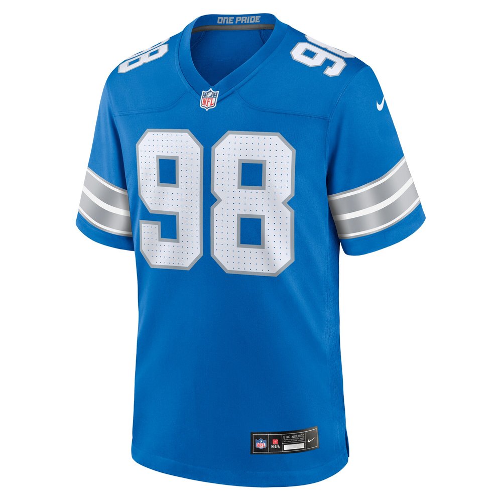 Men's Detroit Lions D.J. Reader  Blue Team Game Jersey