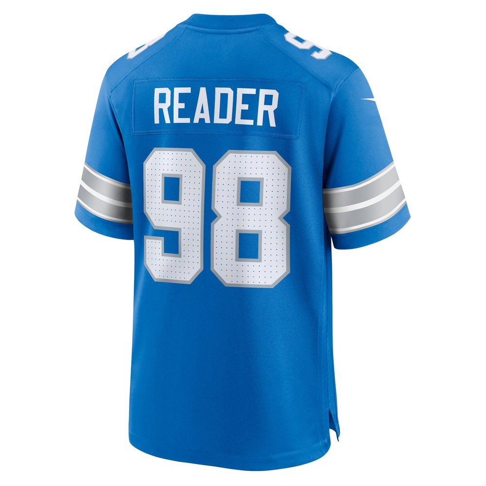 Men's Detroit Lions D.J. Reader  Blue Team Game Jersey