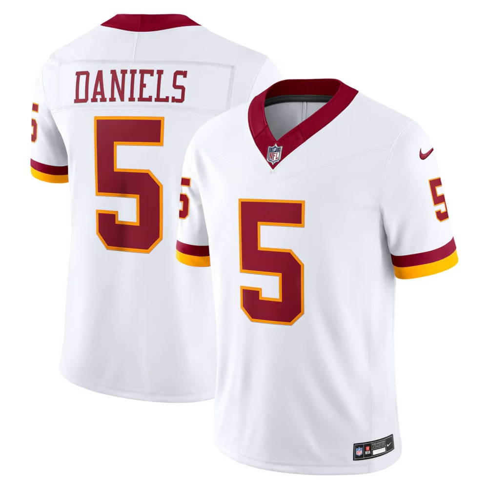 Men's Washington Commanders #5 Jayden Daniels White Super Bowl Era Vapor F.U.S.E. Sewn Down Limited Jersey Men's Washington Commanders #5 Jayden Daniels White Super Bowl Era Vapor F.U.S.E. Sewn Down Limited Jersey