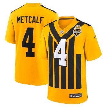 Men's Pittsburgh Steelers #4 DK Metcalf Nike Gold Alternate 1933 Throwback Game Jersey