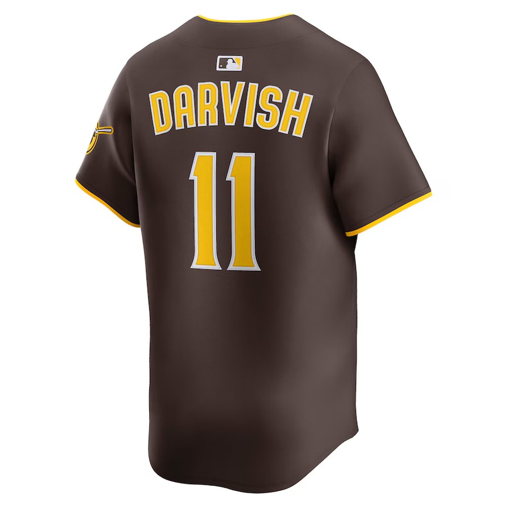 Men's San Diego Padres #11 Yu Darvish Nike Brown Road Limited Player Jersey