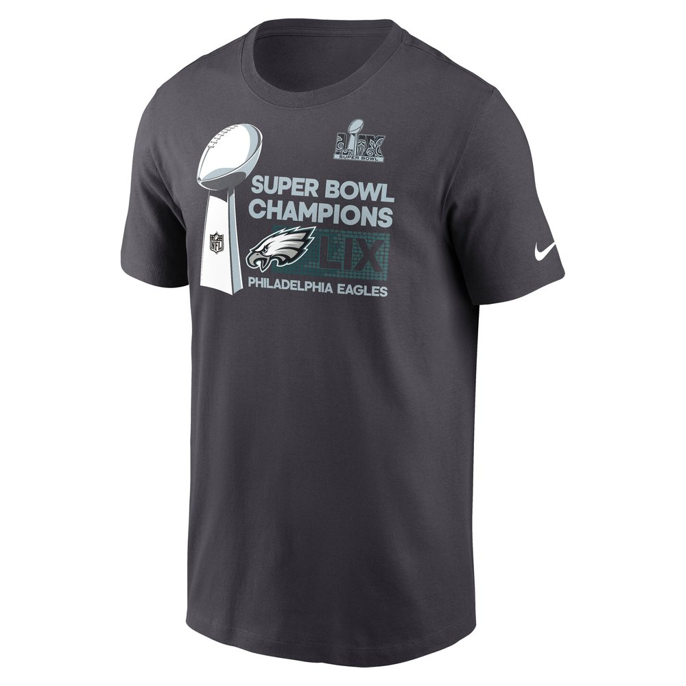 Men's Philadelphia Eagles Anthracite Super Bowl LIX Champions Tall Locker Room Trophy Collection T-Shirt Men's Philadelphia Eagles Anthracite Super Bowl LIX Champions Tall Locker Room Trophy Collection T-Shirt
