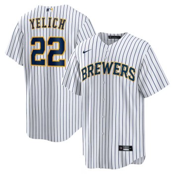 Men's Milwaukee Brewers #22 Christian Yelich Nike White Alternate Replica Player Jersey Men's Milwaukee Brewers #22 Christian Yelich Nike White Alternate Replica Player Jersey