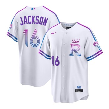 Men's Kansas City Royals #16 Bo Jackson White 2026 City Connect Stitched Jersey Men's Kansas City Royals #16 Bo Jackson White 2026 City Connect Stitched Jersey