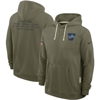 Men's Detroit Lions Olive 2025 Salute to Service Pullover Hoodie Men's Detroit Lions Olive 2025 Salute to Service Pullover Hoodie