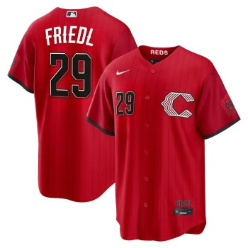Men's Cincinnati Reds #29 TJ Friedl Red 2026 City Connect Stitched Jersey Men's Cincinnati Reds #29 TJ Friedl Red 2026 City Connect Stitched Jersey