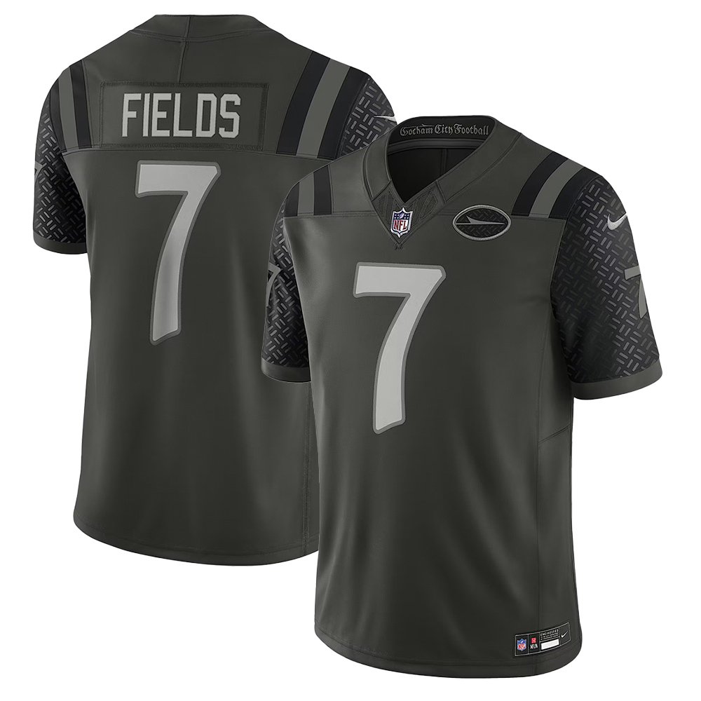Men's New York Jets #7 Justin Fields Black Rivalries Collection F.U.S.E. Vapor Limited Stitched Jersey